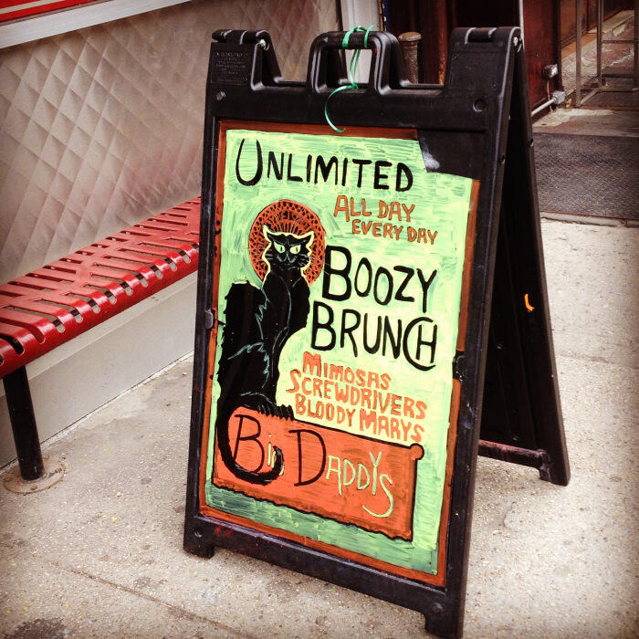 Black Cat Boozy Brunch A-Frame